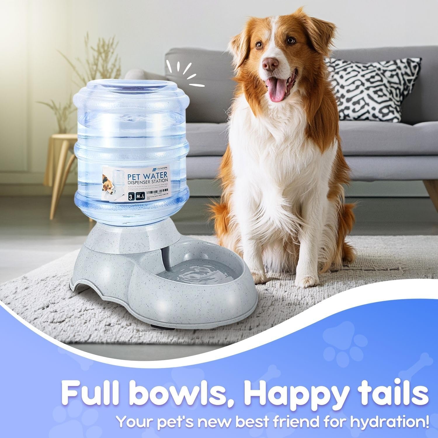 Flexzion Gravity Pet Water Dispenser Drinking | PetNestUK