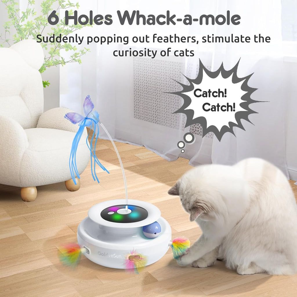 GoldenSun 3-In-1 Interactive Cat Toys for Indoor | PetNestUK