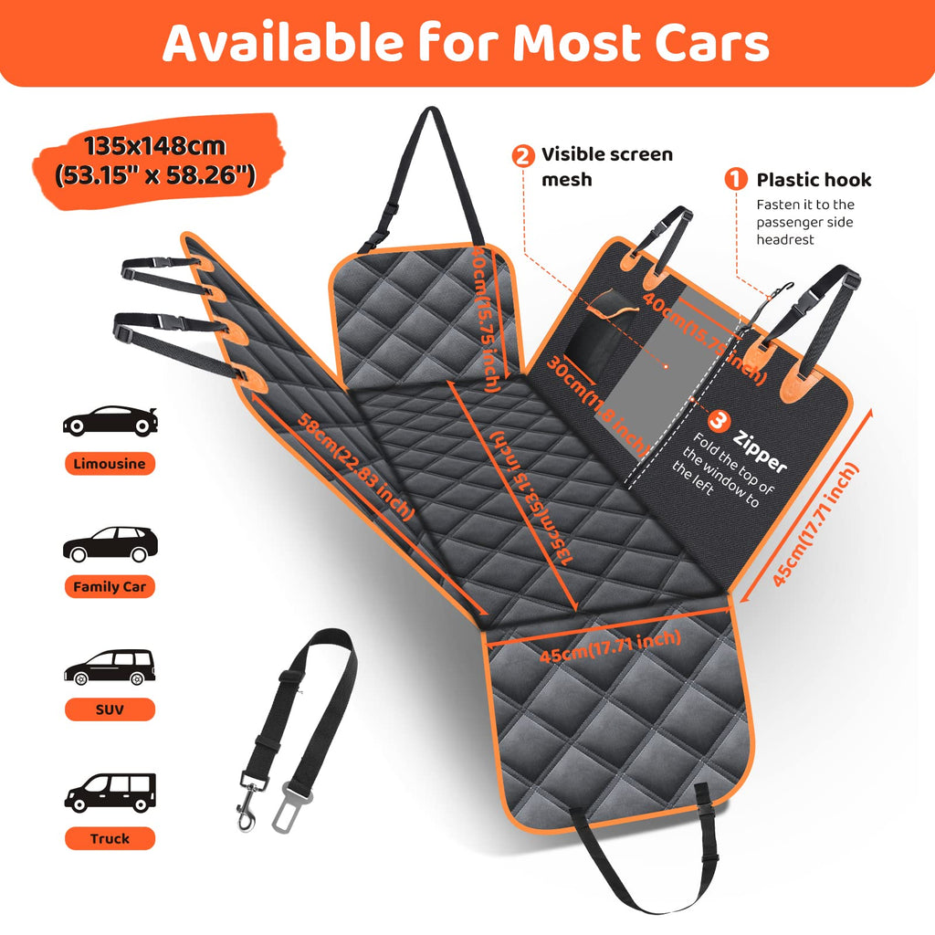 KYG Dog Car Seat Cover Dog Hammock For Car Back | PetNestUK