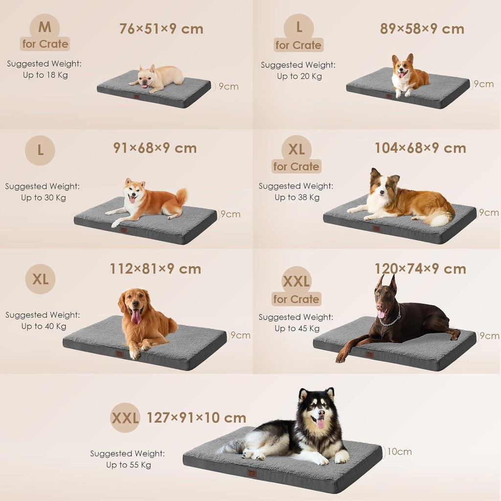 EHEYCIGA Foam Dog Mattress with Removable Cover