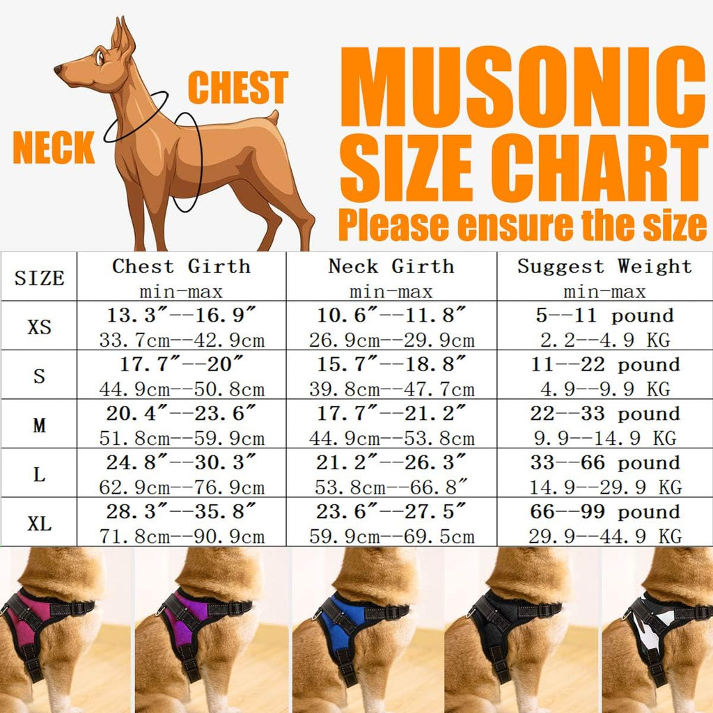Musonic No Pull Dog Harness Breathable | PetNestUK