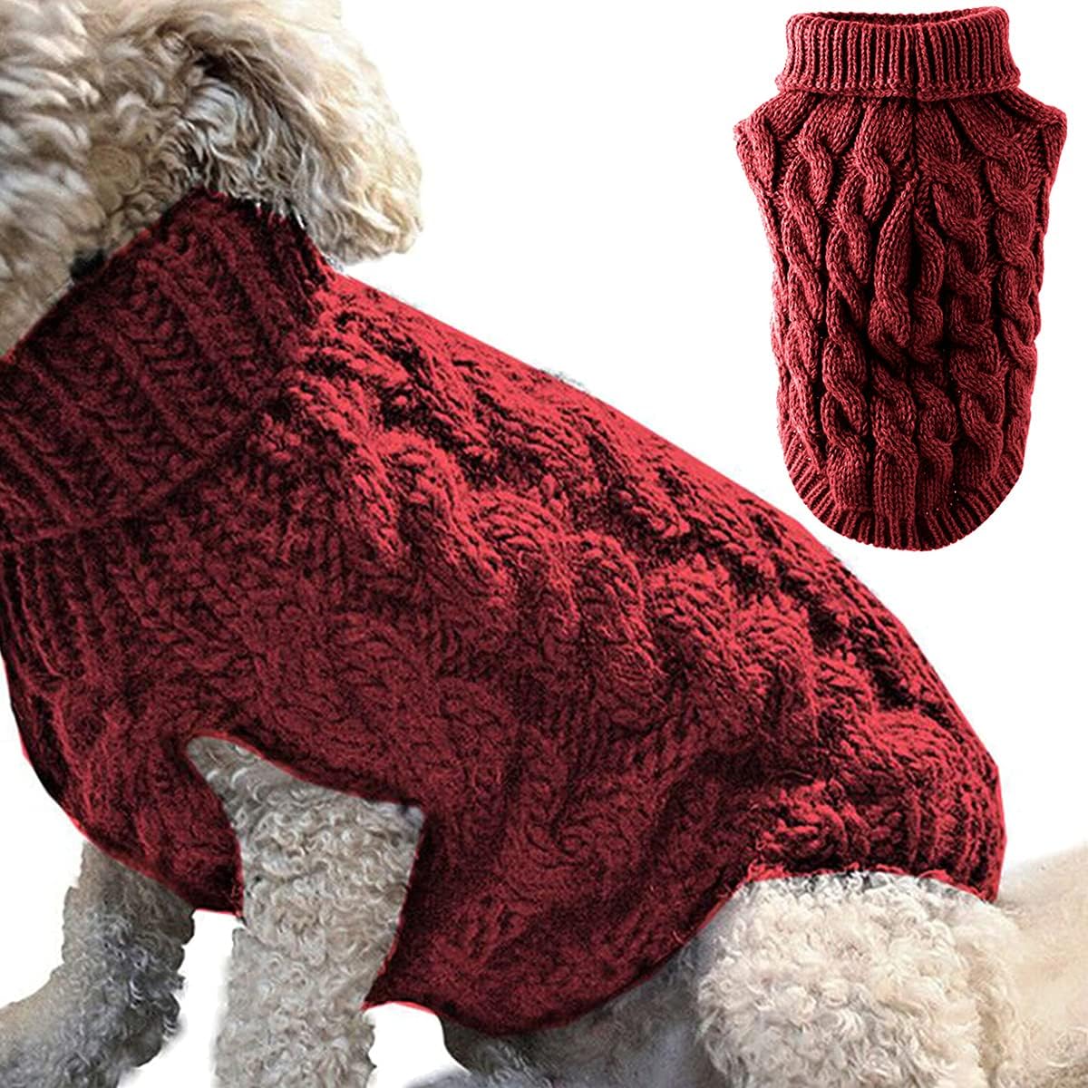 Pet Dog Turtleneck Knitting Sweater Coat Winter | PetNestUK