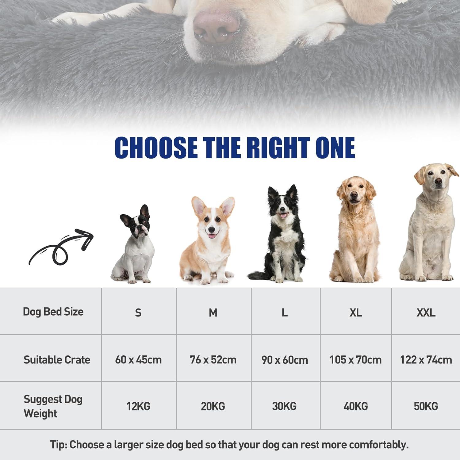 KSIIA Large Dog Bed Washable, Calming Dog Bed, | PetNestUK