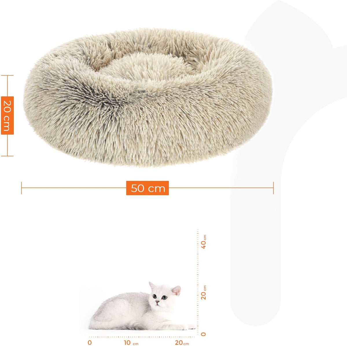 Feandrea Plush Donut Pet Bed with Centre Cushion
