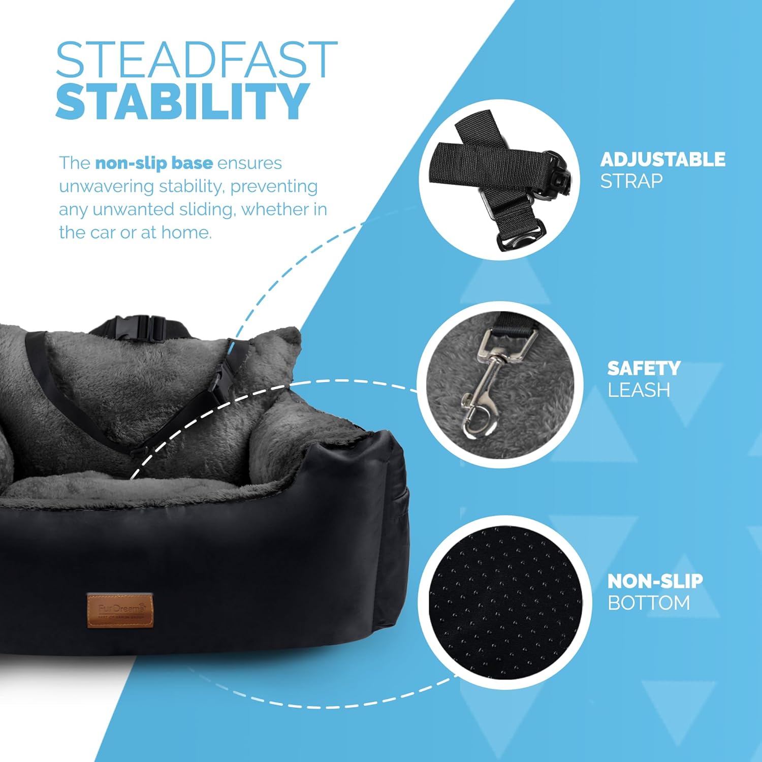 Furdreams Dog Car Seat Plush & Cosy Pet Car | PetNestUK