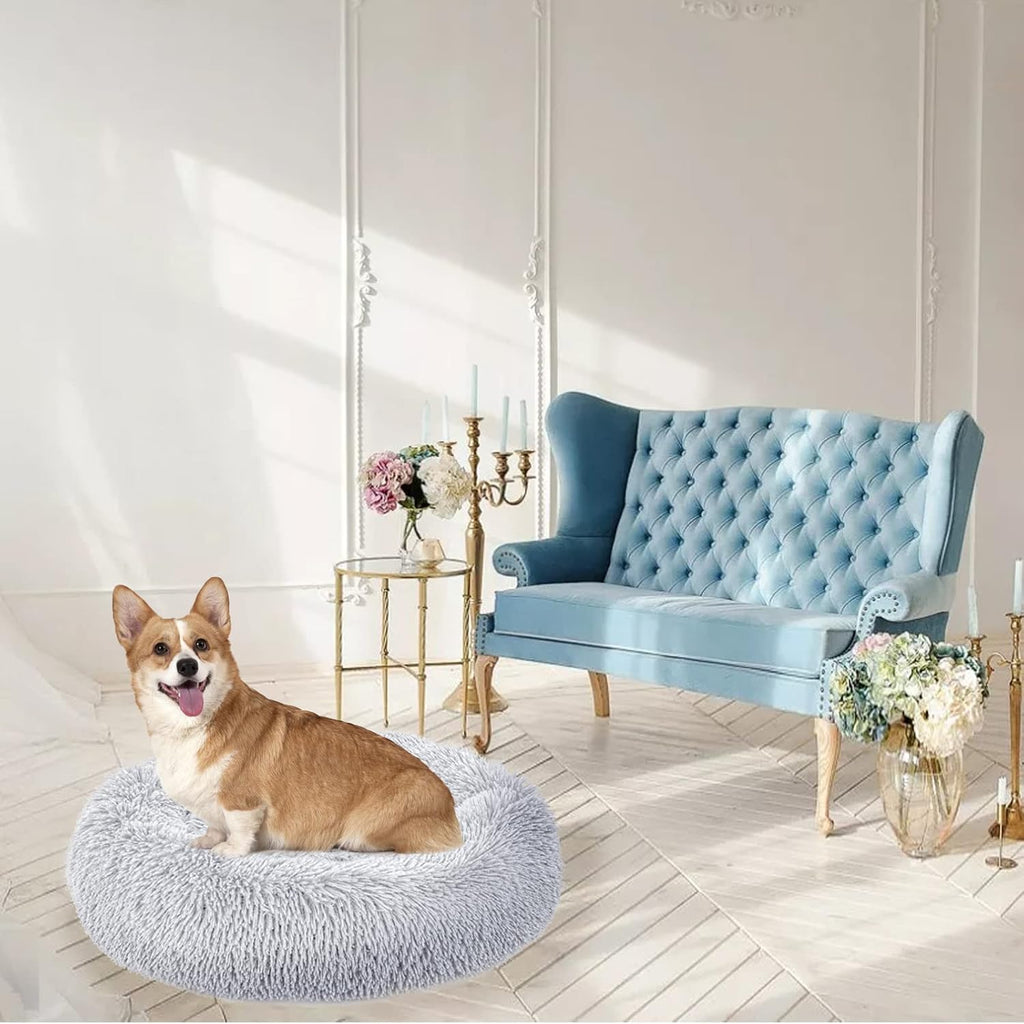 Enjamoy Plush Donut Dog Bed, Calming Round Dog | PetNestUK