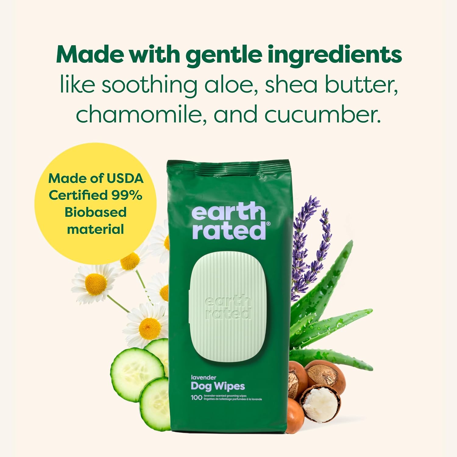 Earth Rated Hypoallergenic Dog Wipes, Cleaning | PetNestUK