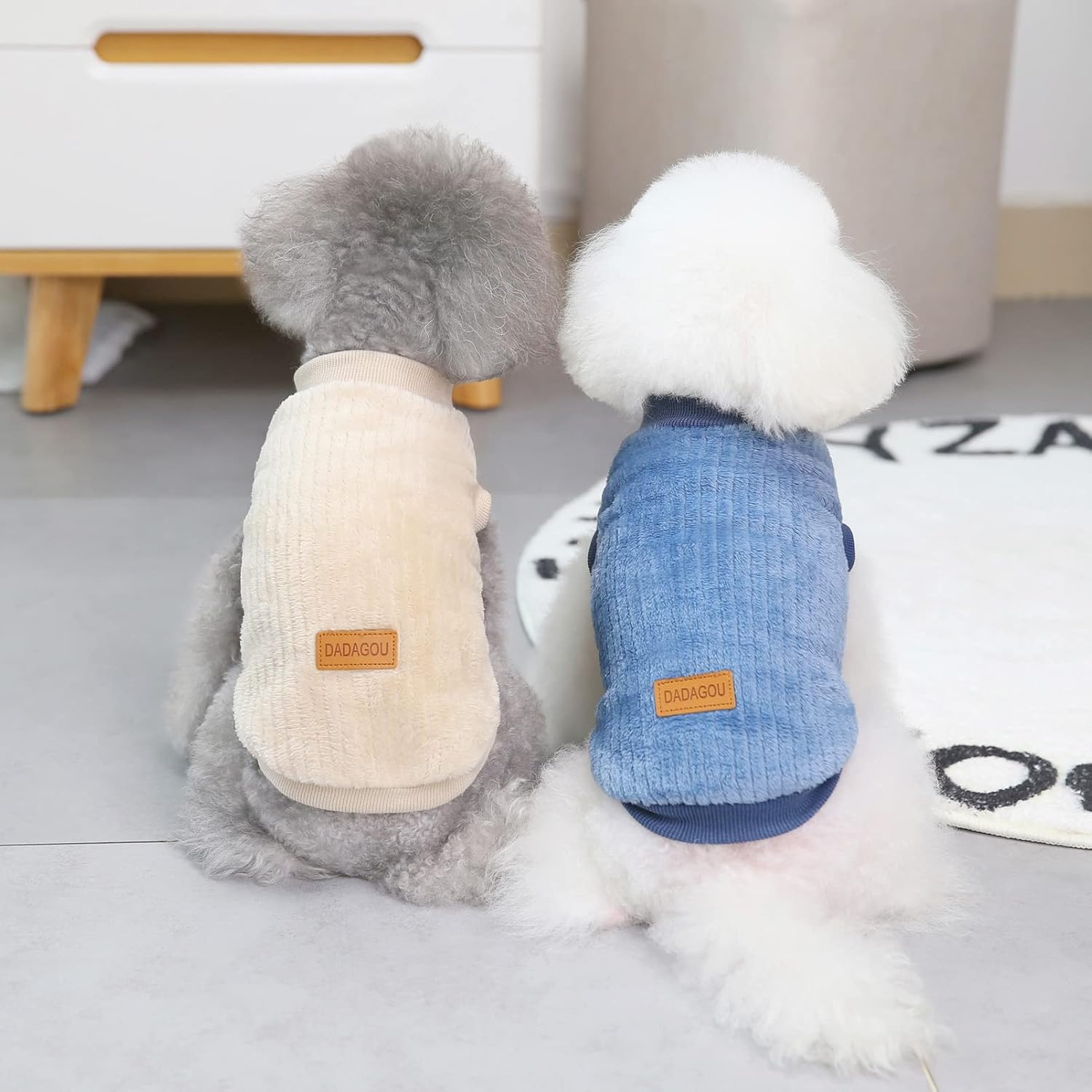 SMALLLEE_LUCKY_STORE Pet Ribbed Fleece Jumpers | PetNestUK