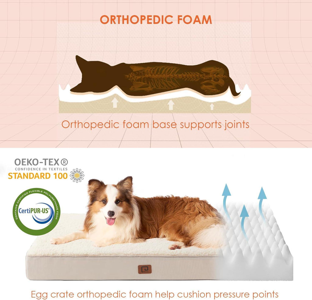 EHEYCIGA Foam Dog Mattress with Removable Cover