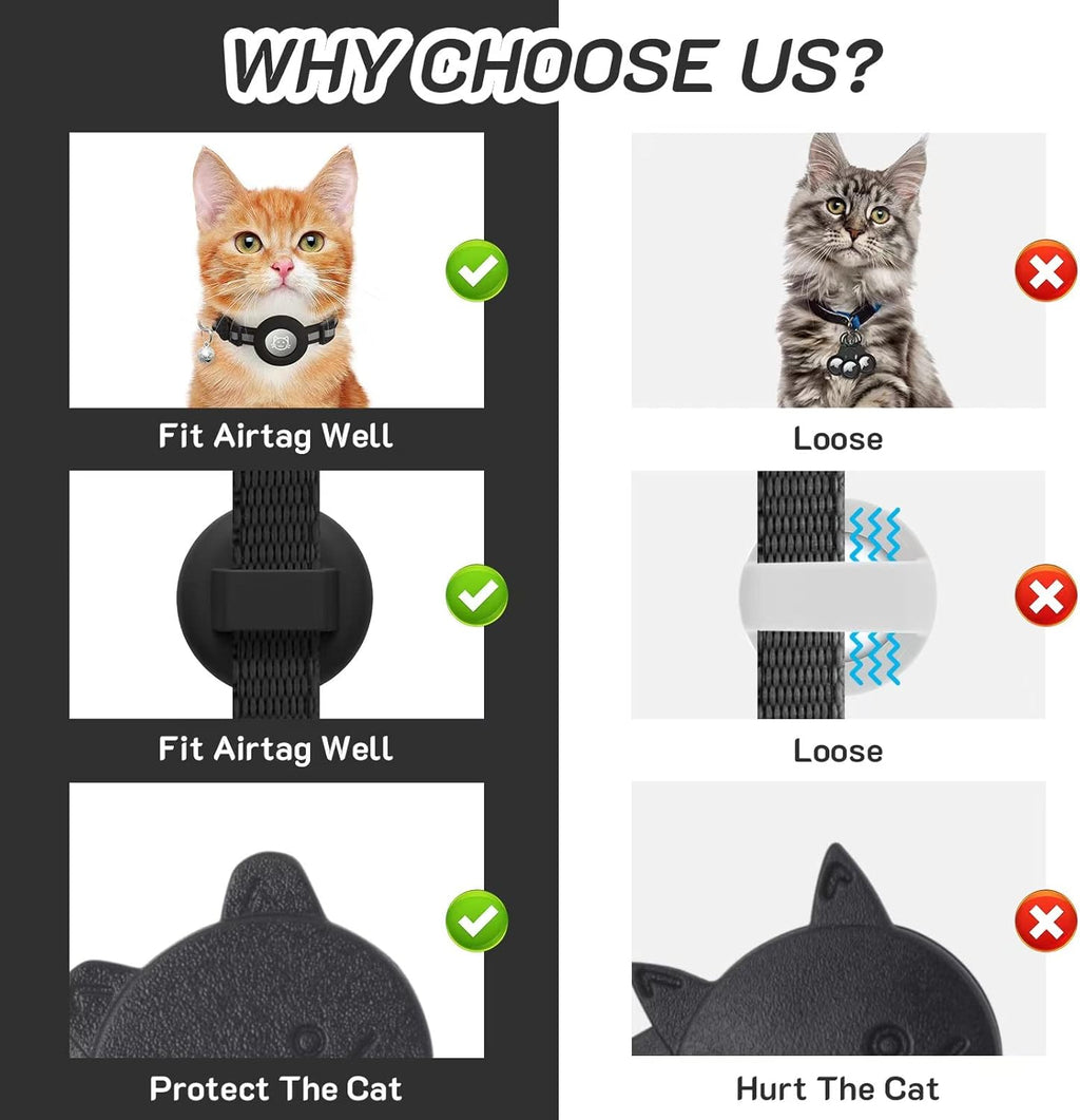 2 Pack Airtag Cat Collar Breakaway with | PetNestUK