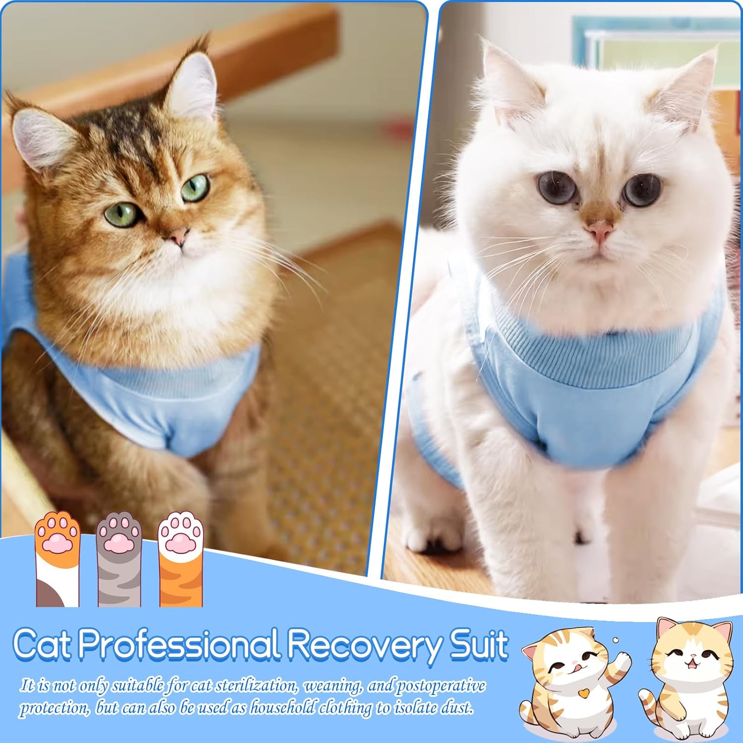2PCS Cat Professional Recovery Suit, | PetNestUK