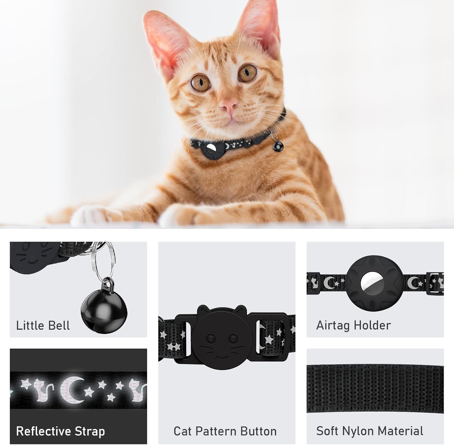Simket Airtag Cat Collar, Refective Collar for | PetNestUK