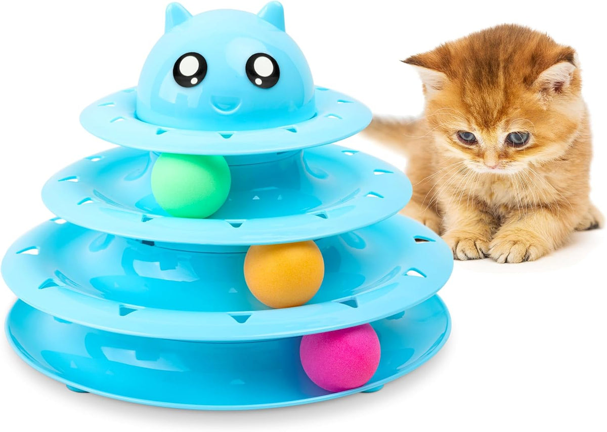 FurDreams Three-Tier Cat Ball Track Toy