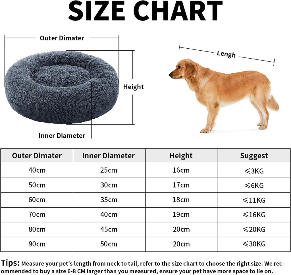 YOJOGEE Calming Donut Puppy Bed for Medium Small | PetNestUK