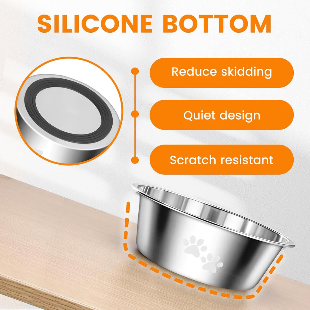 2 Pack Dog Bowls, Stainless Steel Dog Bowls with | PetNestUK