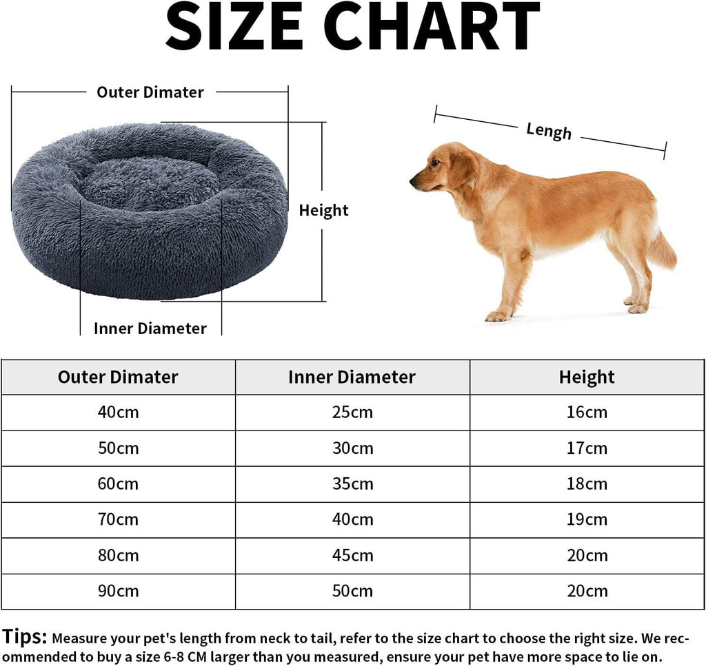 YOJOGEE Faux-Fur Donut Pet Bed