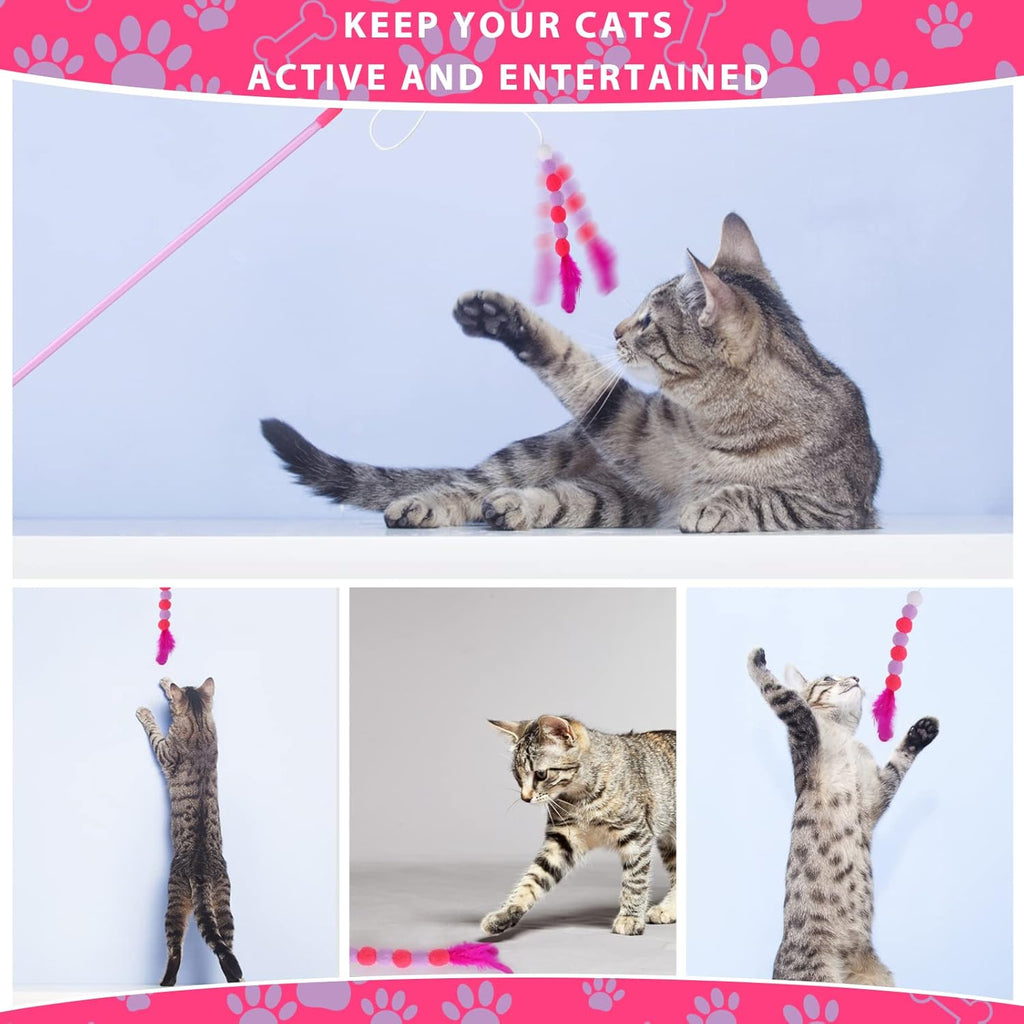 cobee Cat Feather Toys, Soft Cat Wand Toy with | PetNestUK