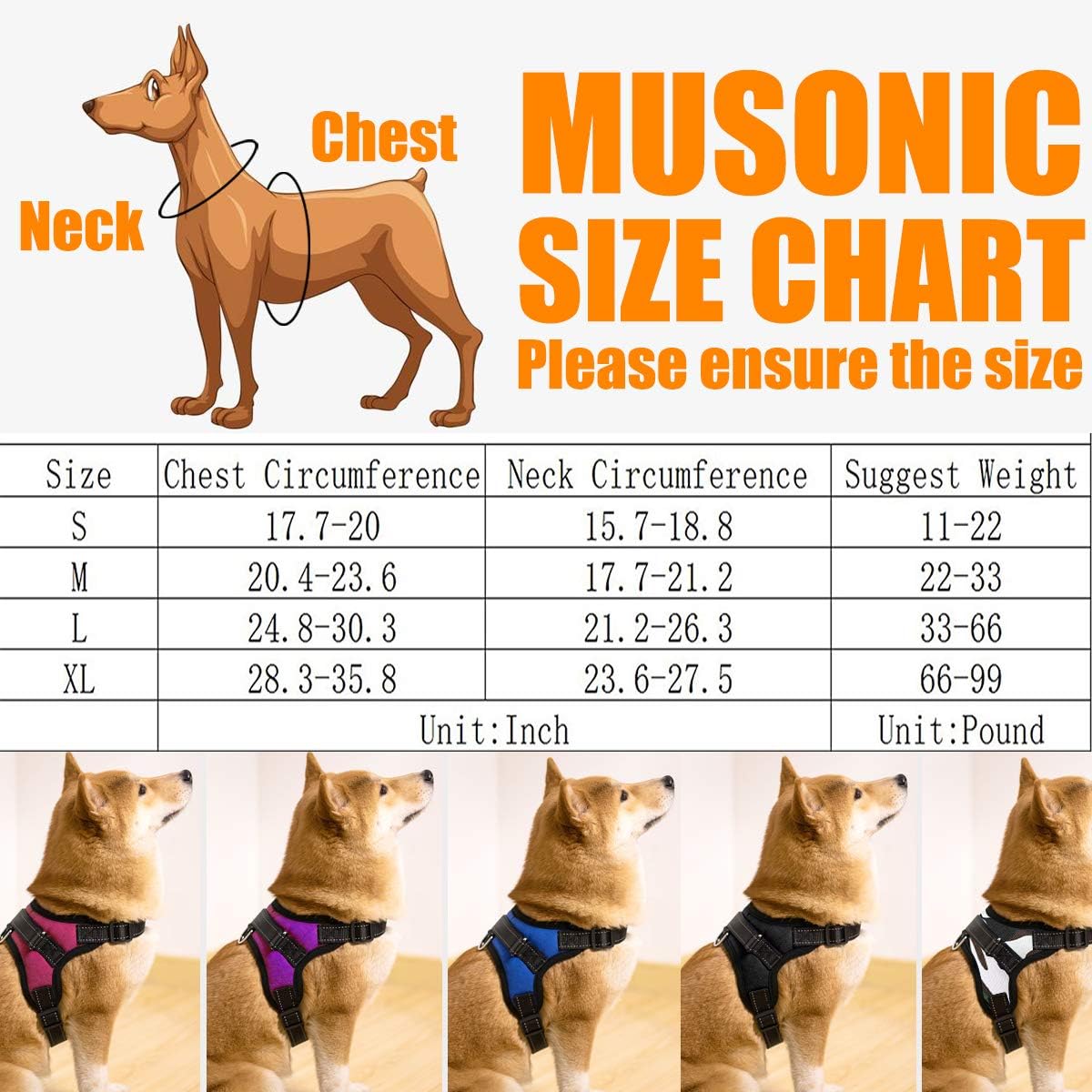 Musonic No Pull Dog Harness Breathable | PetNestUK