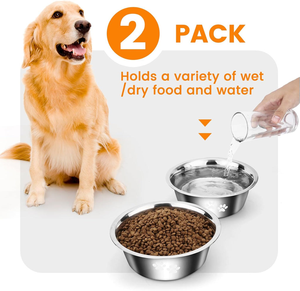 2 Pack Dog Bowls, Stainless Steel Dog Bowls with | PetNestUK