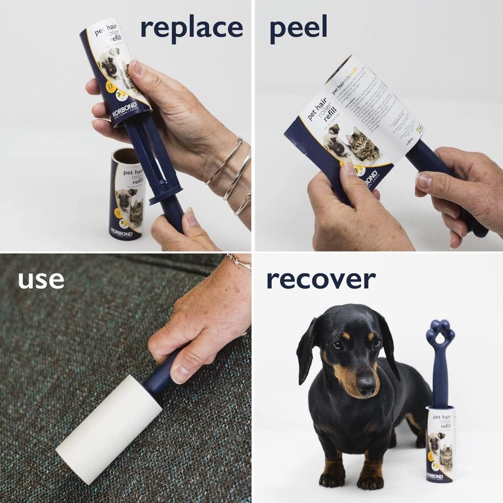 Korbond Pet Lint Roller Refills - 396 Sheets, | PetNestUK