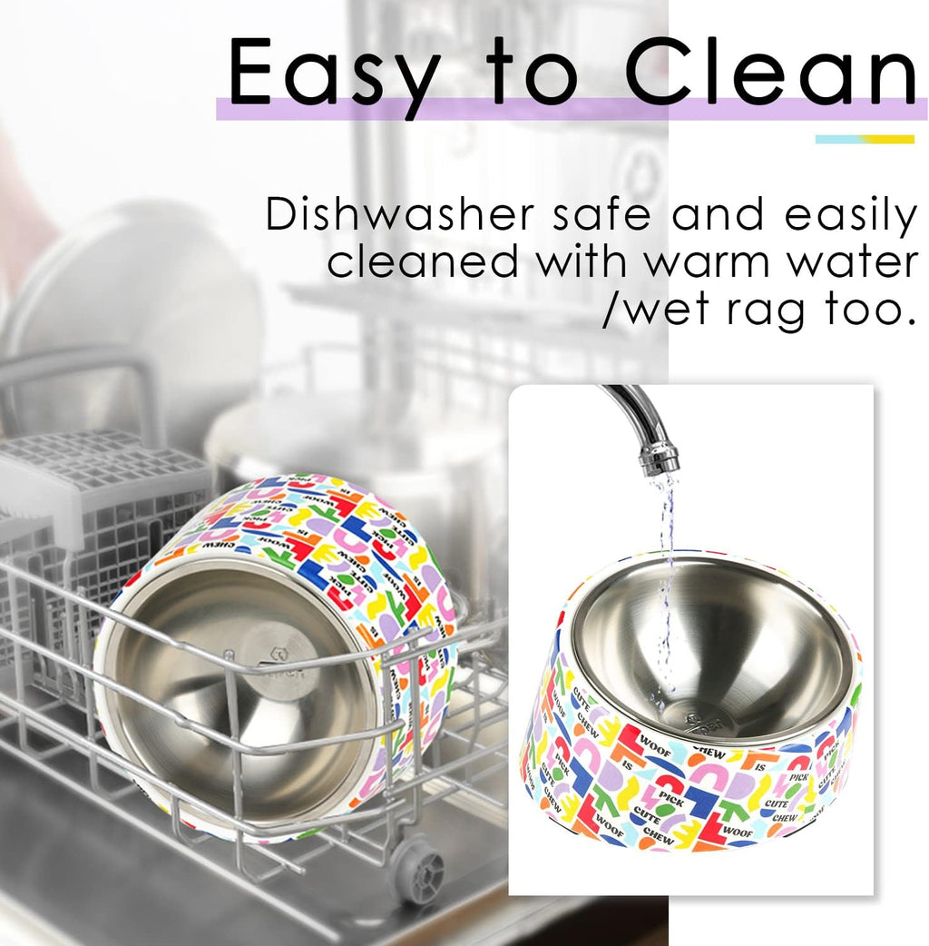 SuperDesign Slanted Stainless-Steel Pet Bowl