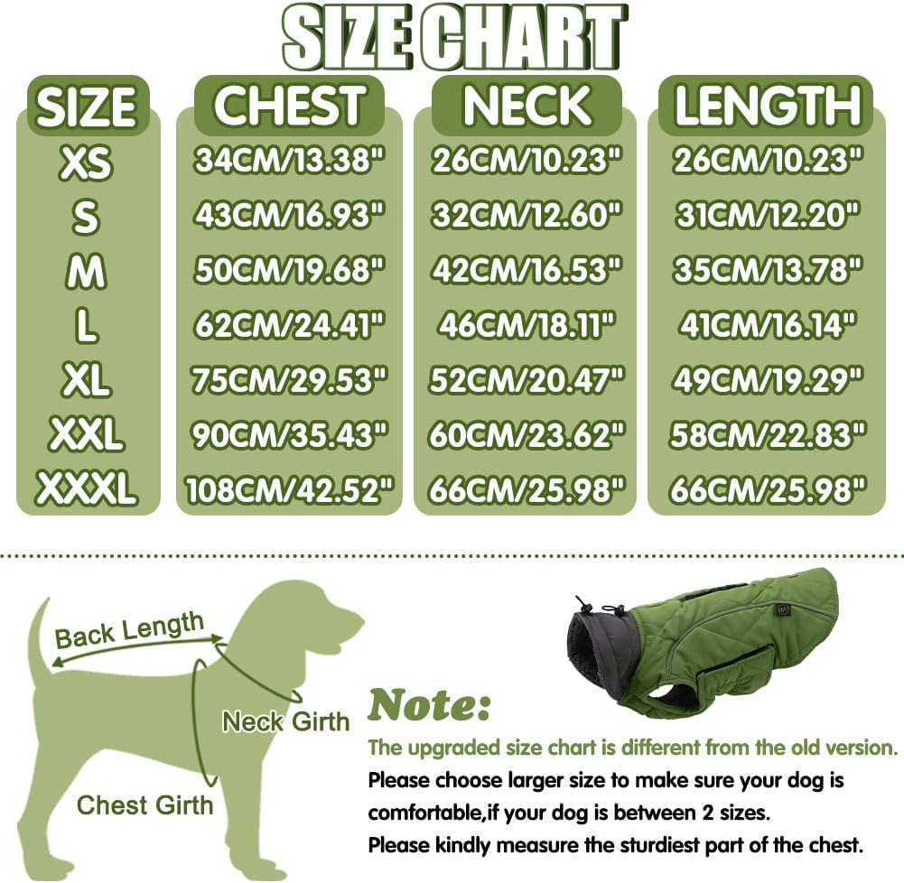 EMUST Winter Dog Coats, Fleece Dog Apparel for | PetNestUK