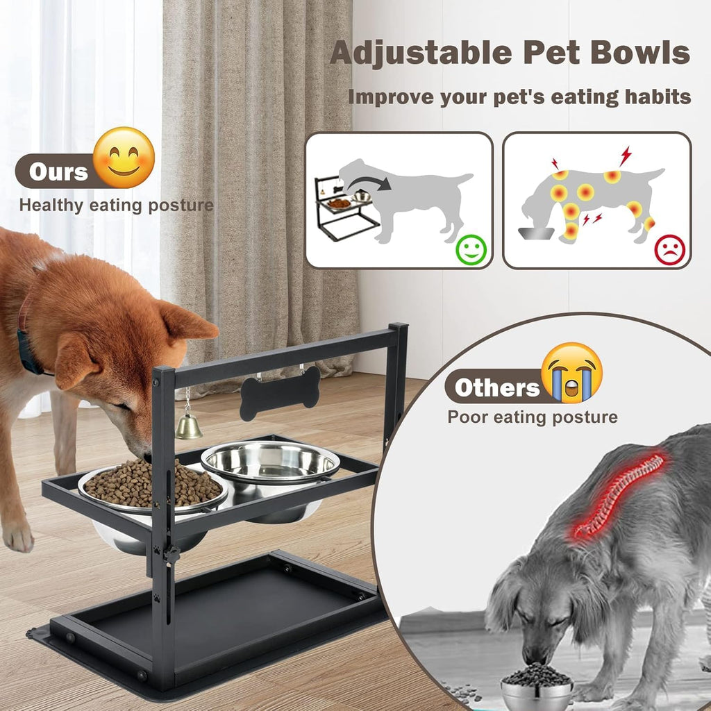 Raised Dog Bowl Height-Adjustable, Dog bowls | PetNestUK