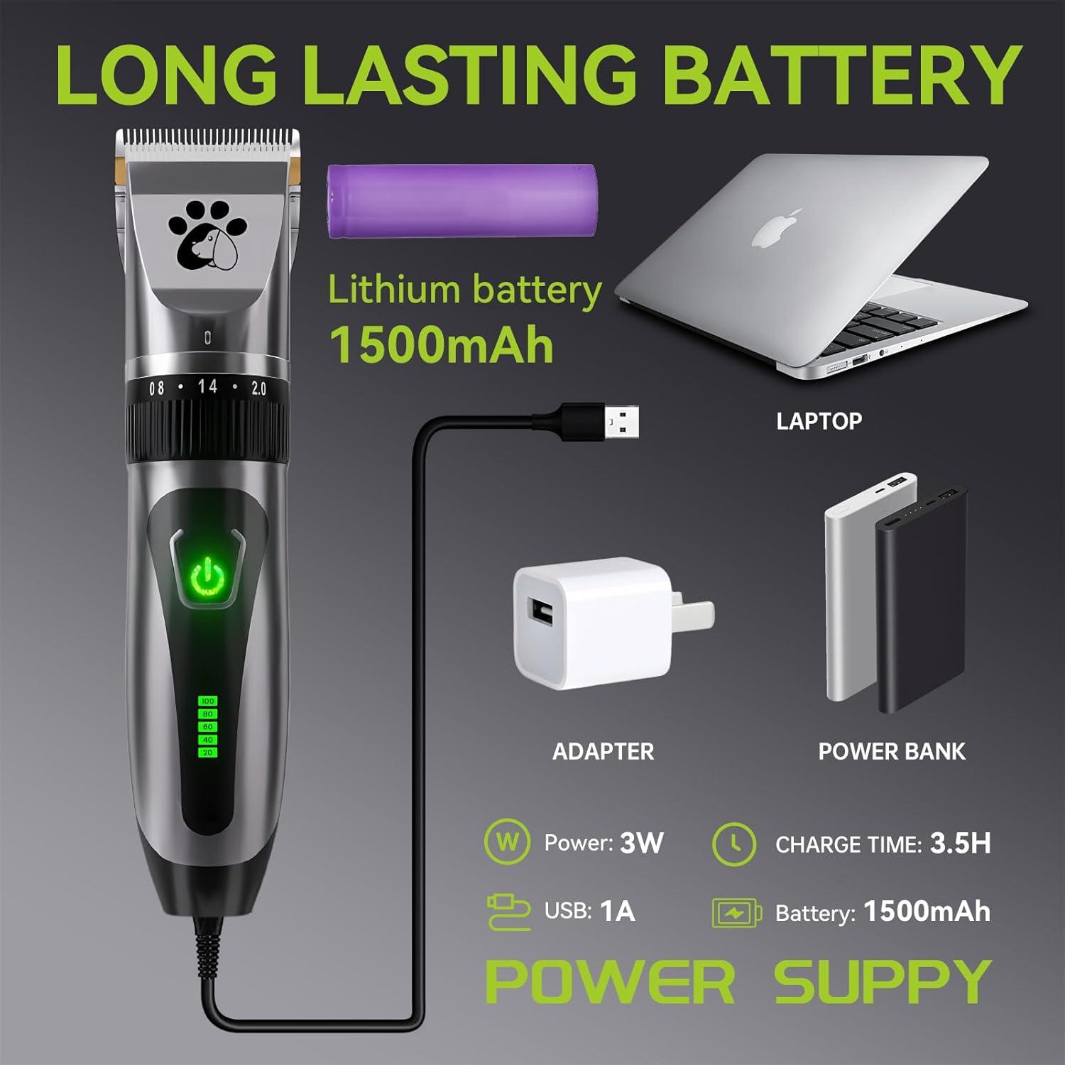 Dog Clippers Cordless, Professional Dog Trimmer, | PetNestUK