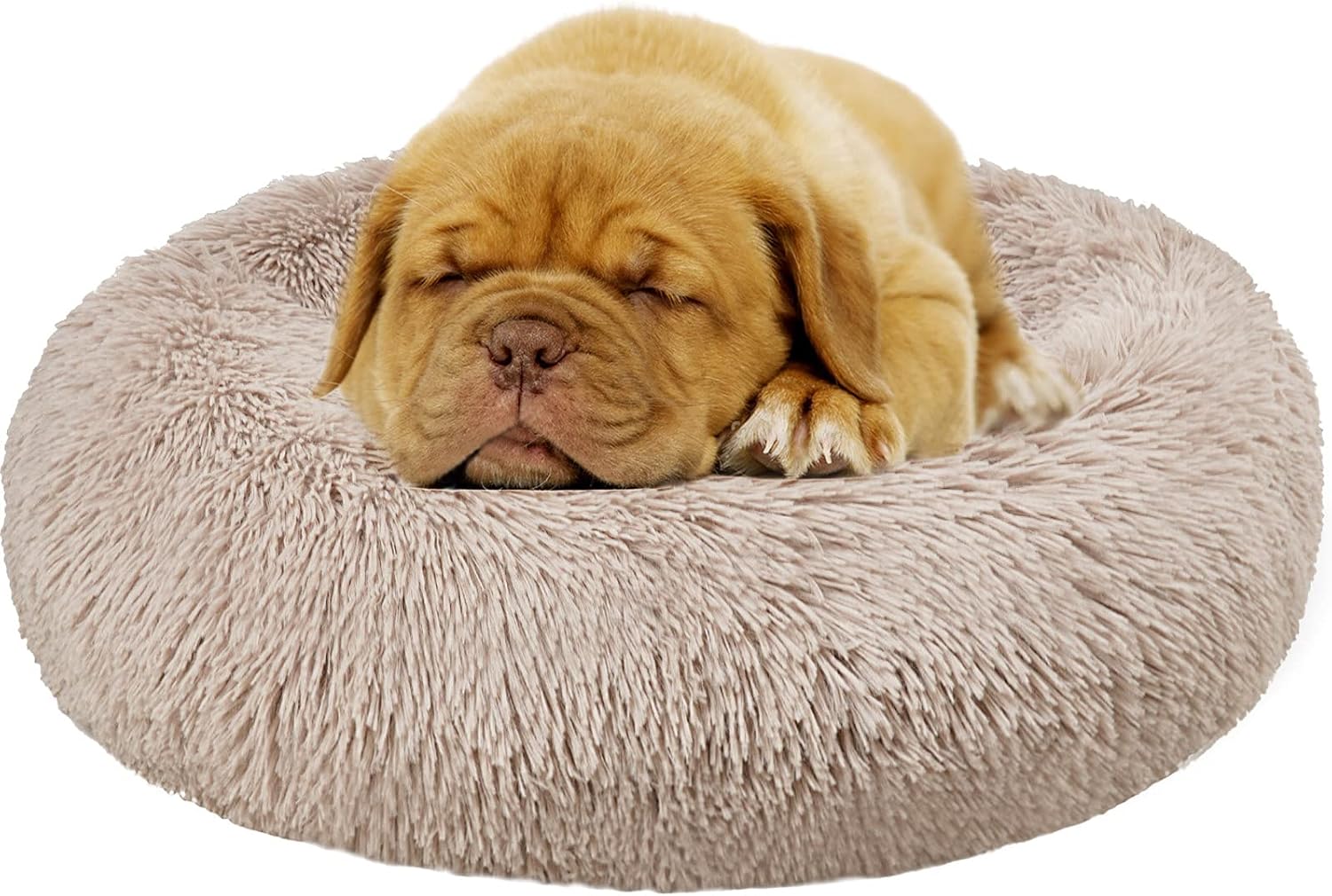 Enjamoy Plush Donut Dog Bed, Calming Round Dog | PetNestUK