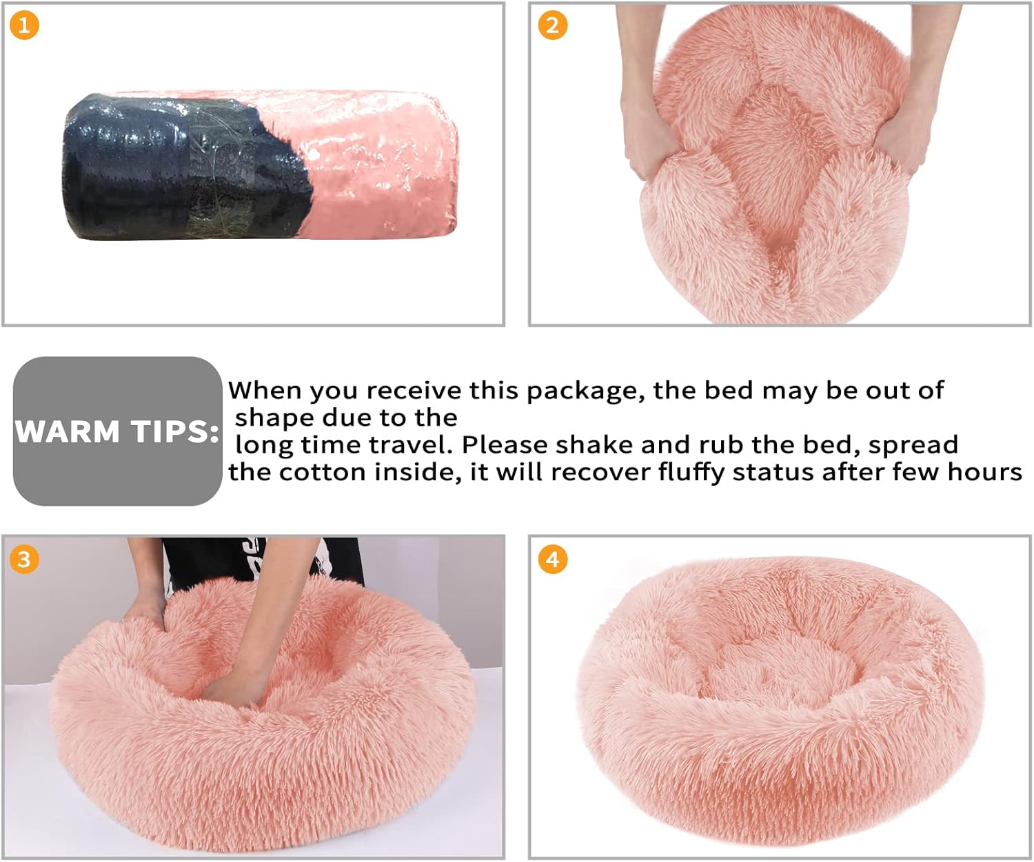 Enjamoy Plush Donut Dog Bed, Calming Round Dog | PetNestUK
