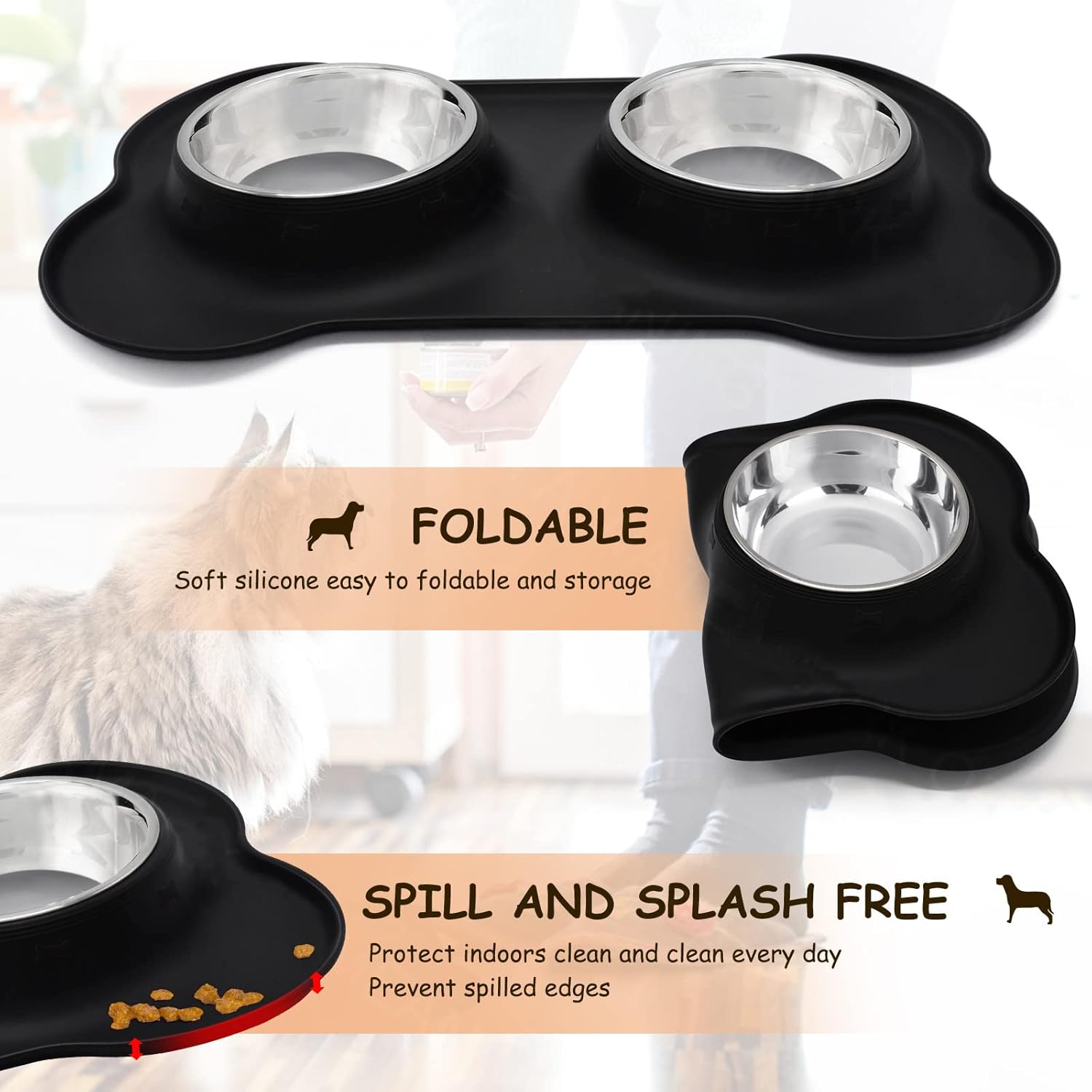 Dog Bowls, Puppy Bowl YOKA Double Stainless | PetNestUK