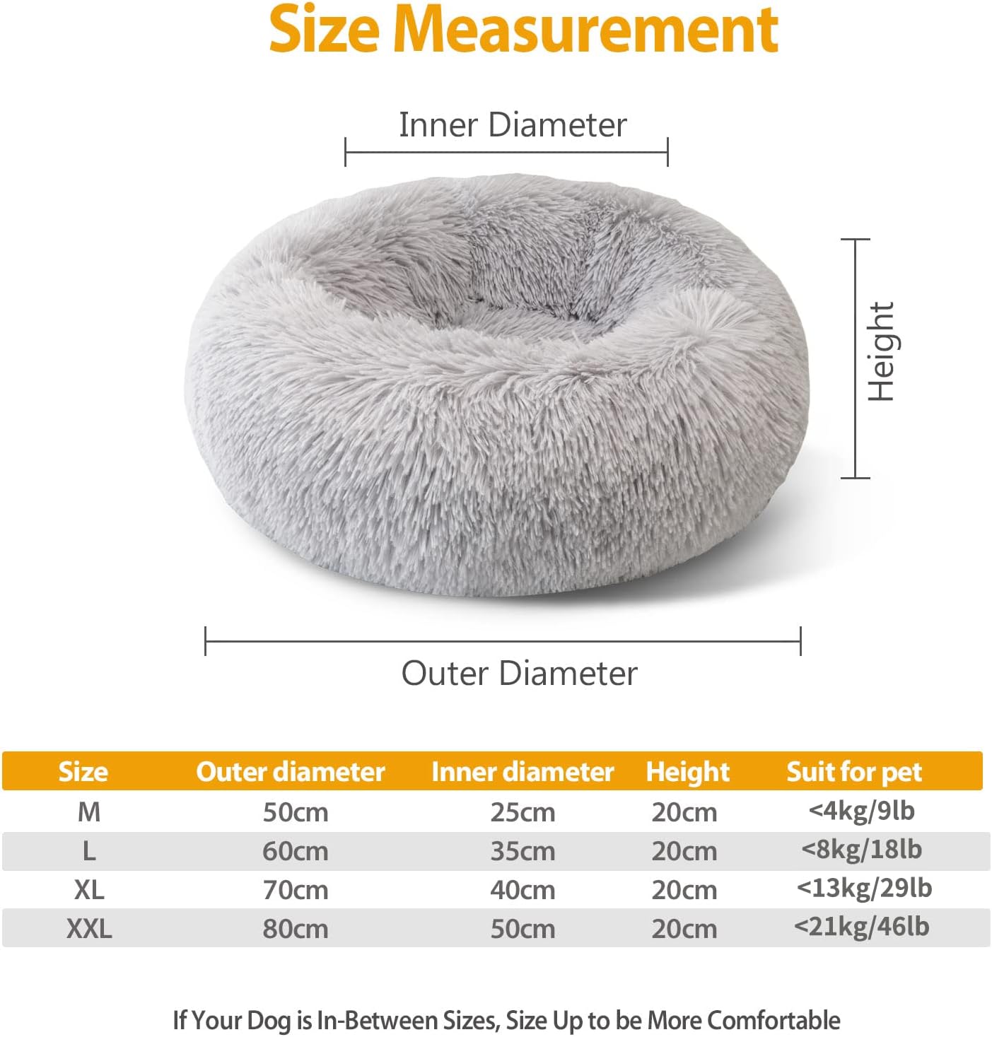 Enjamoy Plush Donut Dog Bed, Calming Round Dog | PetNestUK
