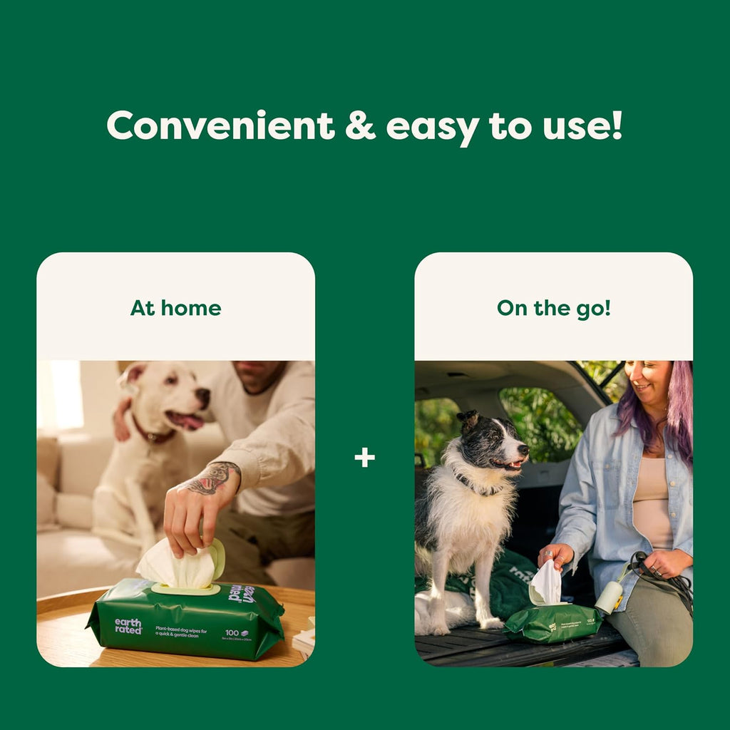 Earth Rated Hypoallergenic Dog Wipes, Cleaning | PetNestUK