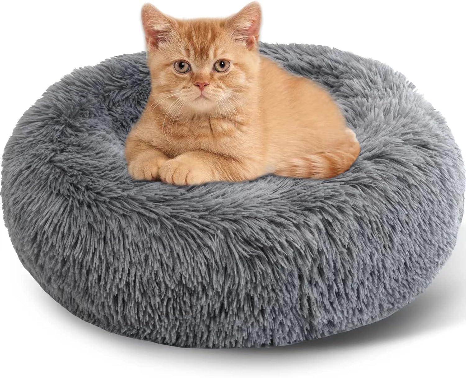 Enjamoy Plush Donut Dog Bed, Calming Round Dog | PetNestUK
