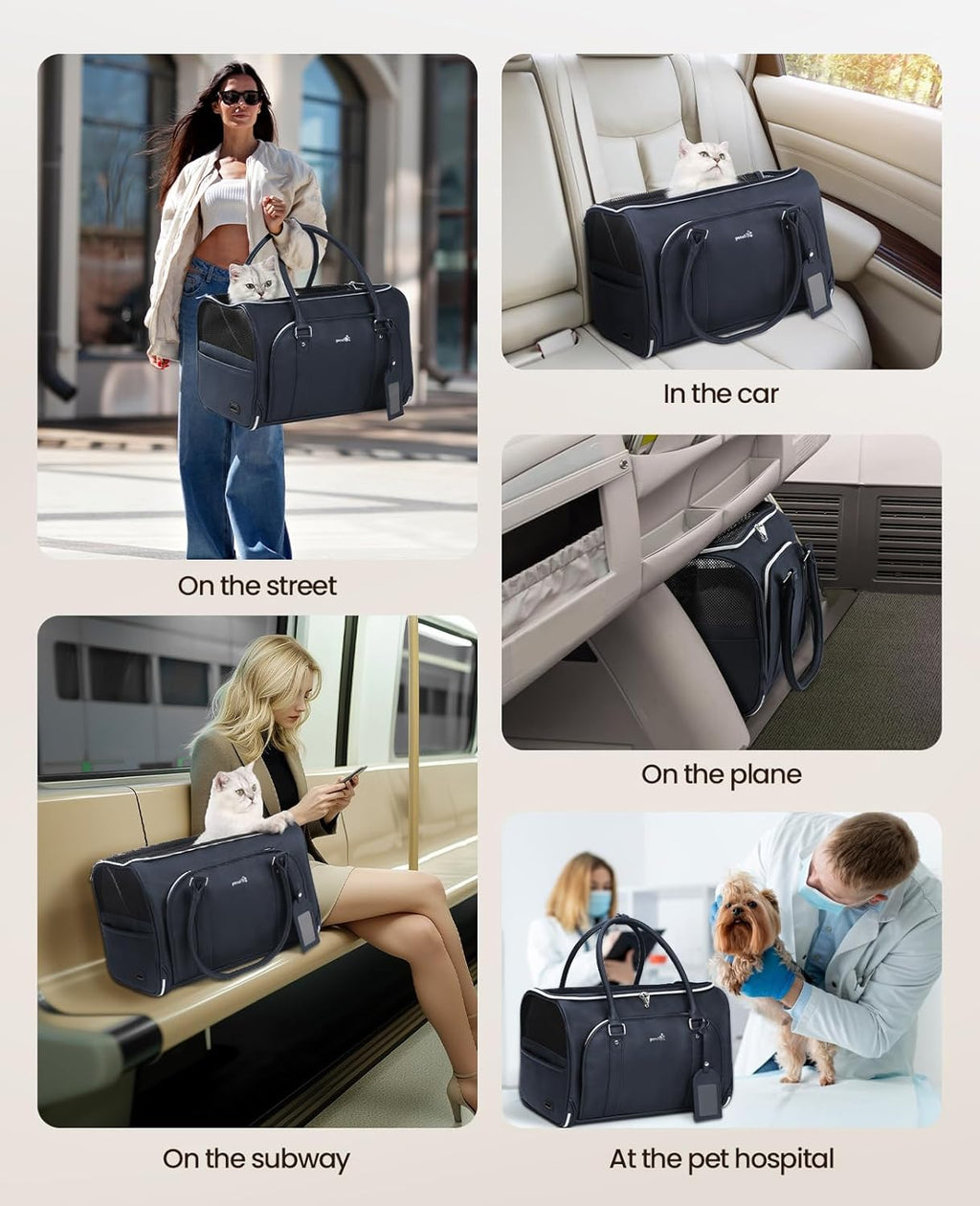 pecute® Cat Carrier, Elegant PU Material Cat | PetNestUK