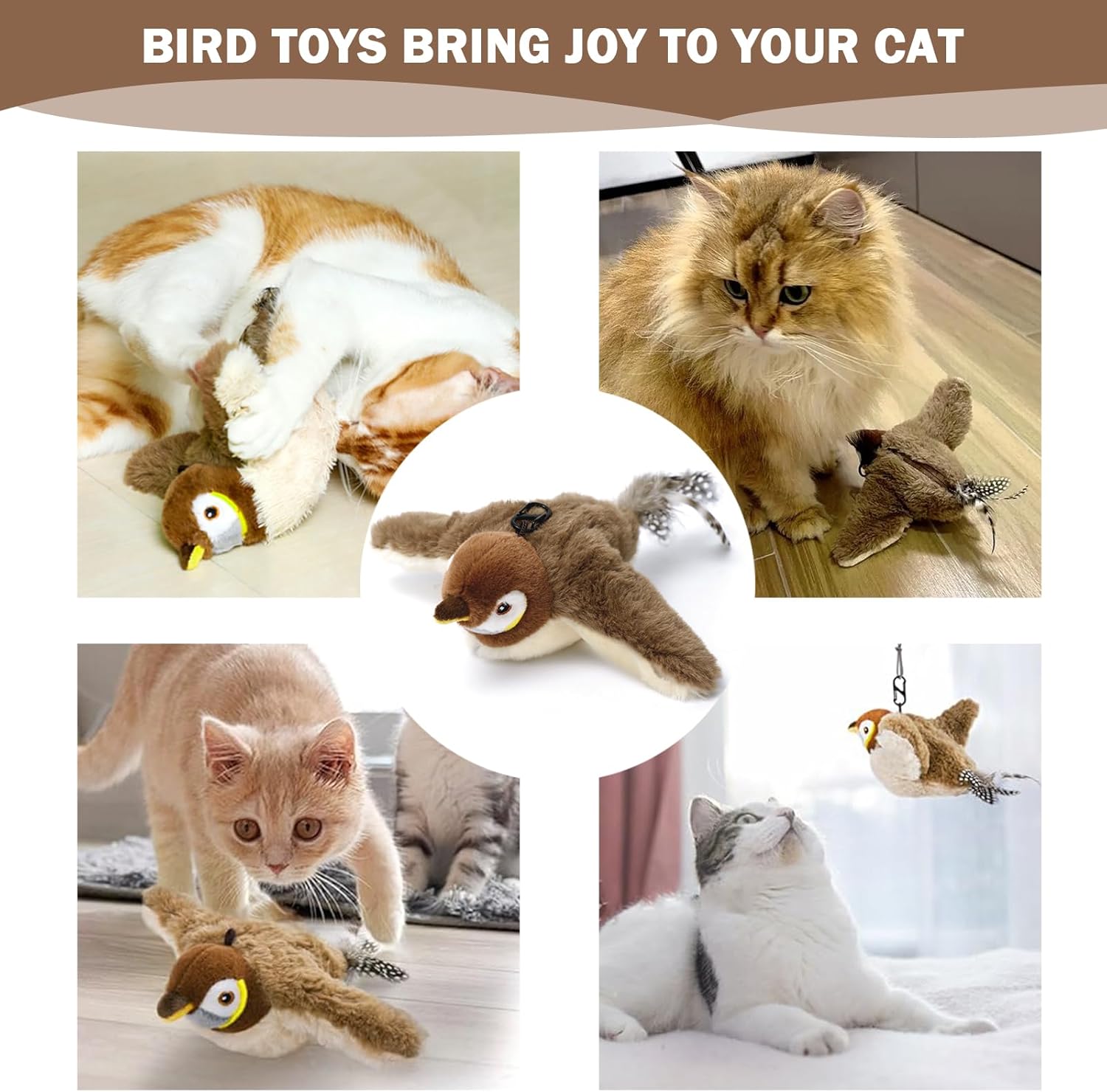 Nepfaivy Cat Toys Flapping Bird | PetNestUK