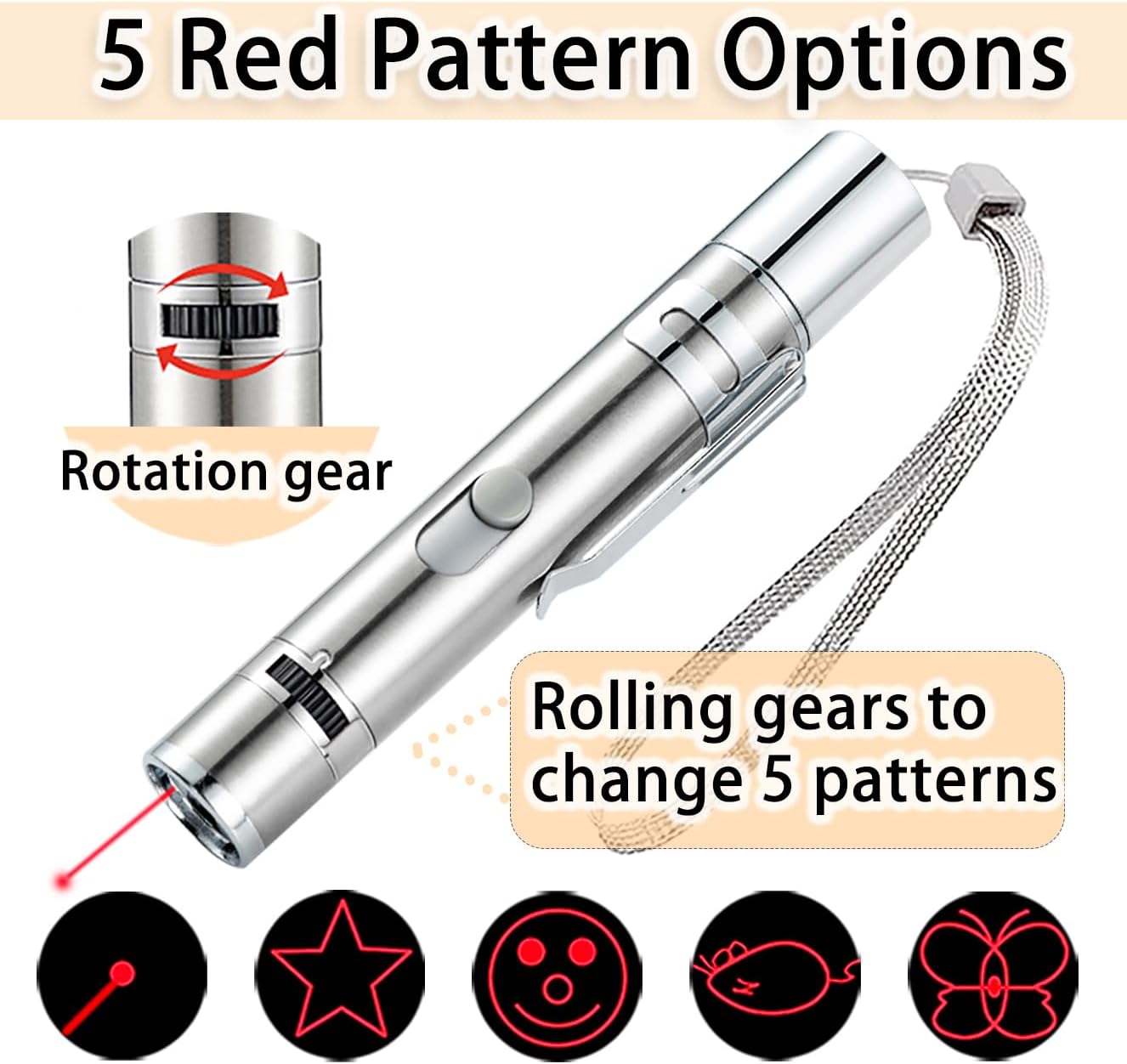 Cakkone Cat Toys, 7 in 1 Function Red Pointer | PetNestUK