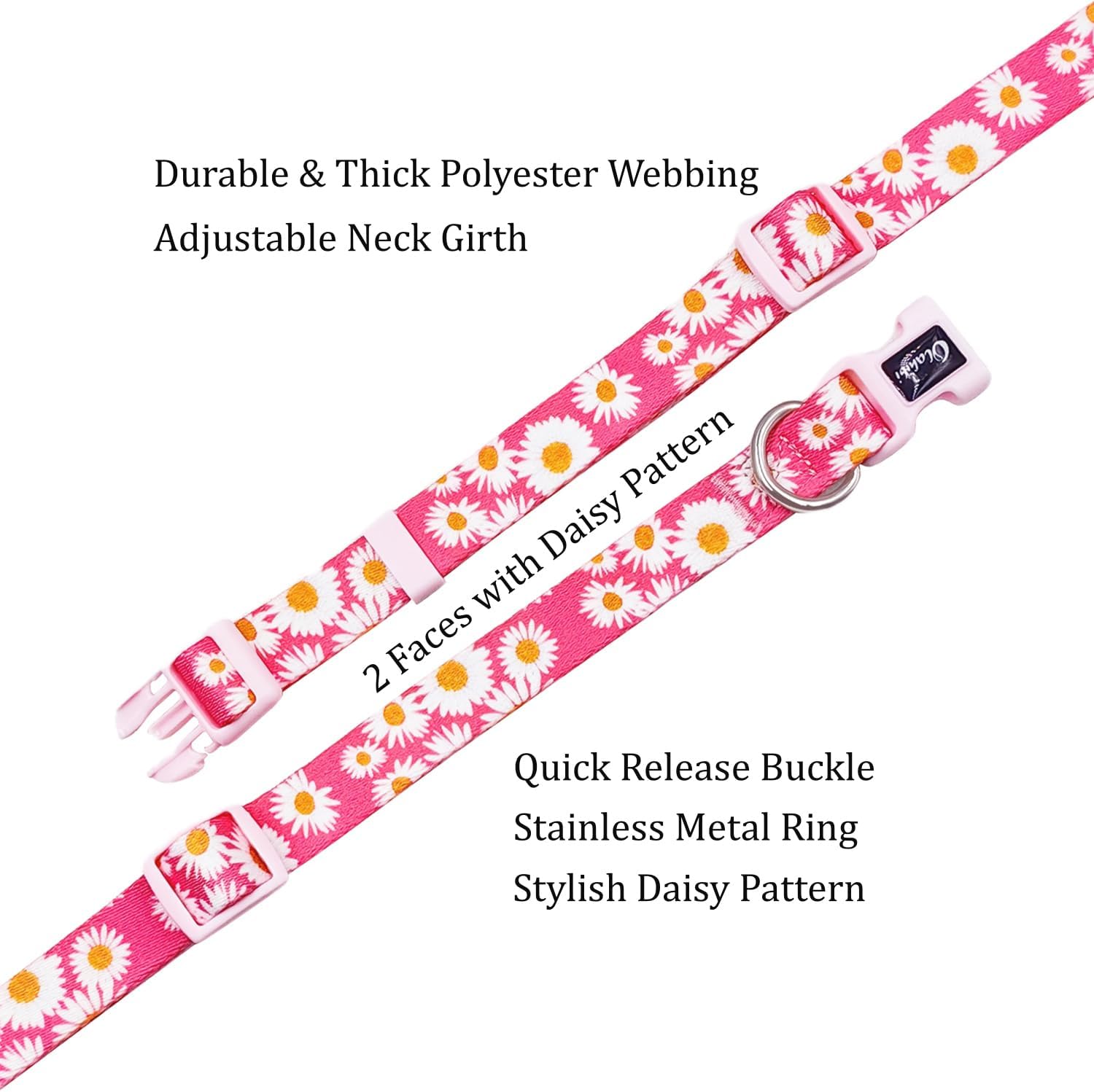 Olahibi Daisy Pattern Dog Collar and Leash | PetNestUK