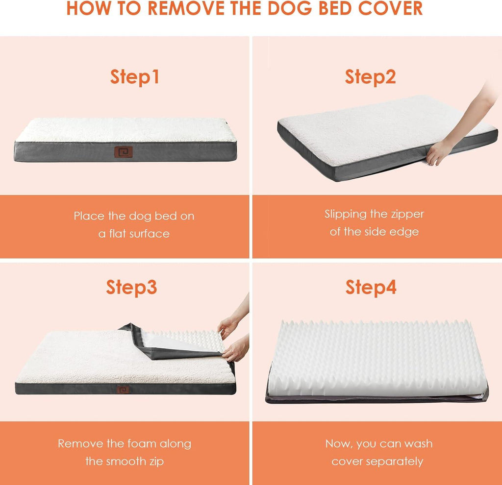 EHEYCIGA Foam Dog Mattress with Removable Cover