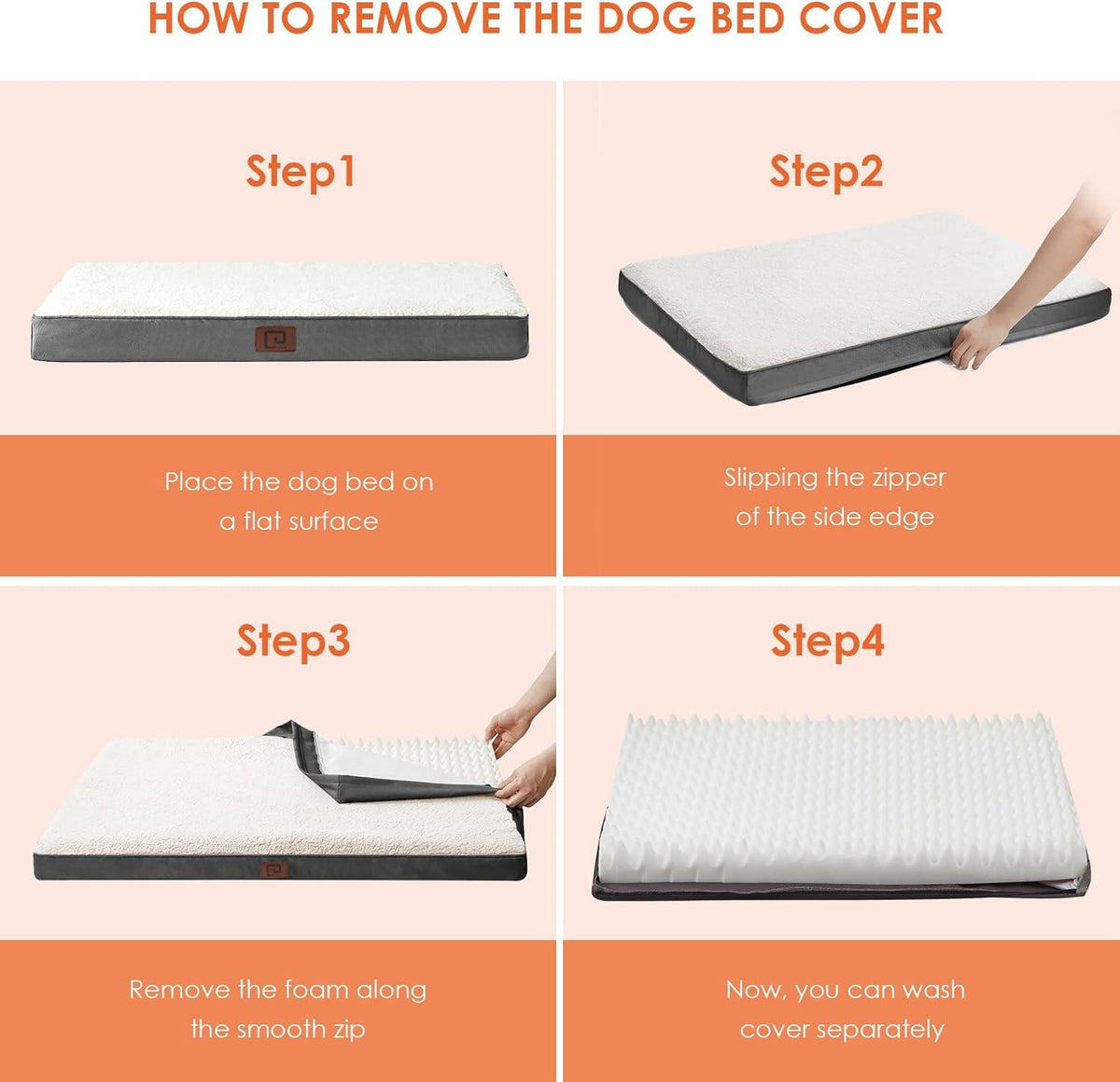 EHEYCIGA Foam Dog Mattress with Removable Cover