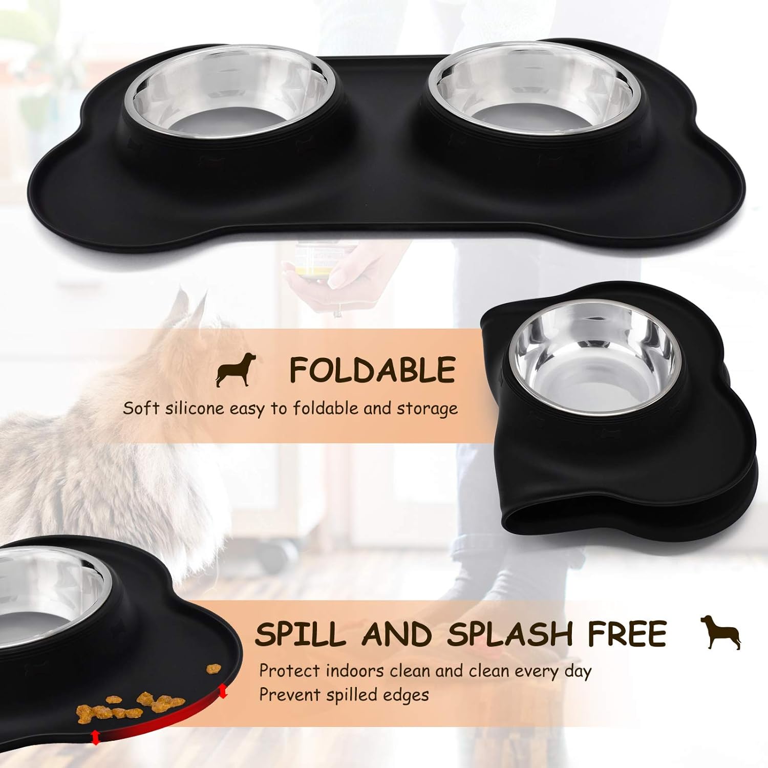 Dog Bowls, Puppy Bowl YOKA Double Stainless | PetNestUK