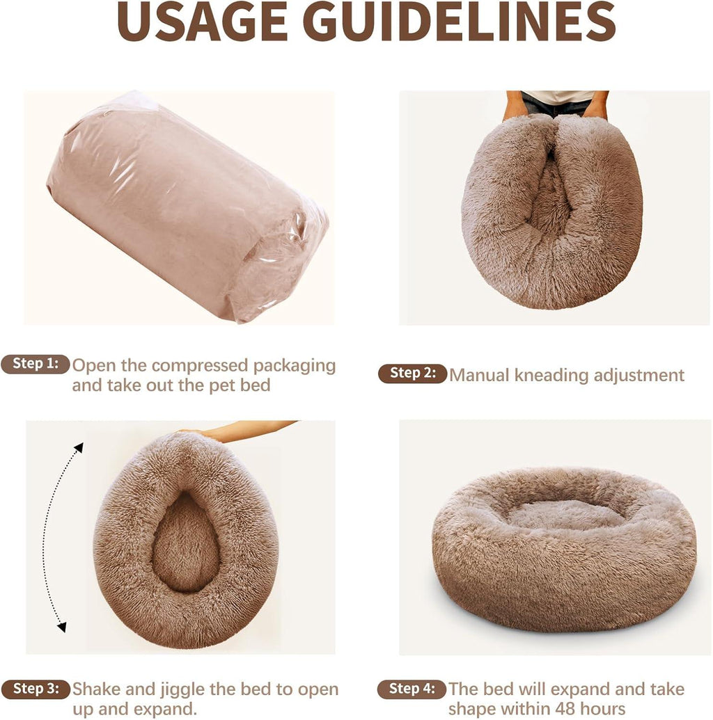 YOJOGEE Calming Donut Puppy Bed for Medium Small | PetNestUK