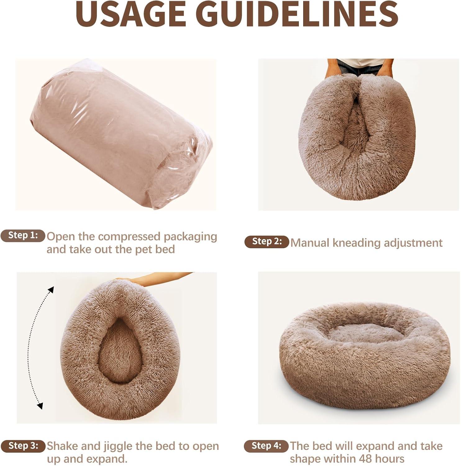 YOJOGEE Calming Donut Puppy Bed for Medium Small | PetNestUK