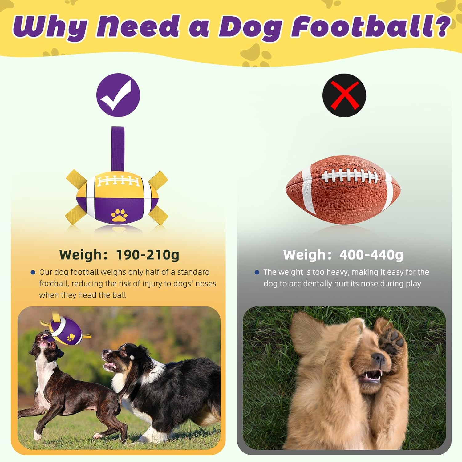 HETOO Interactive Dog Football Toys with Grab | PetNestUK