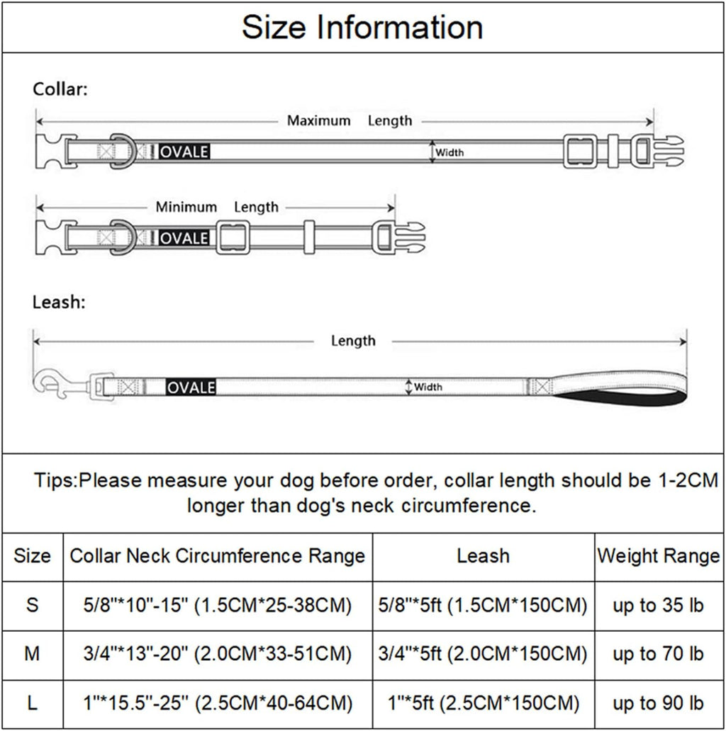 Olahibi Patterned Dog Collar and Lead Sets