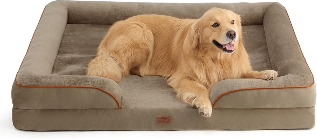 Bedsure Foam Dog Sofa Bed with Bolster Sides