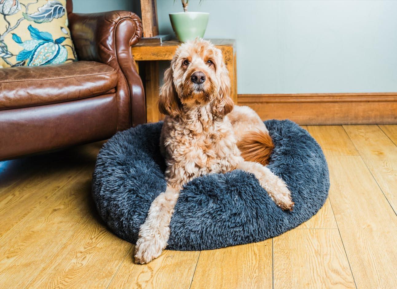 Woof & Whiskers Donut Beds For Dogs Grey Dog Bed | PetNestUK