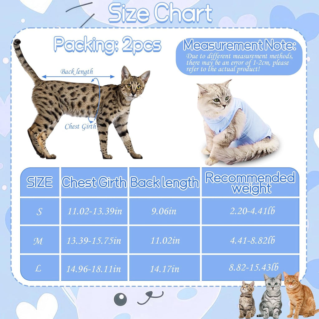 2PCS Cat Professional Recovery Suit, | PetNestUK