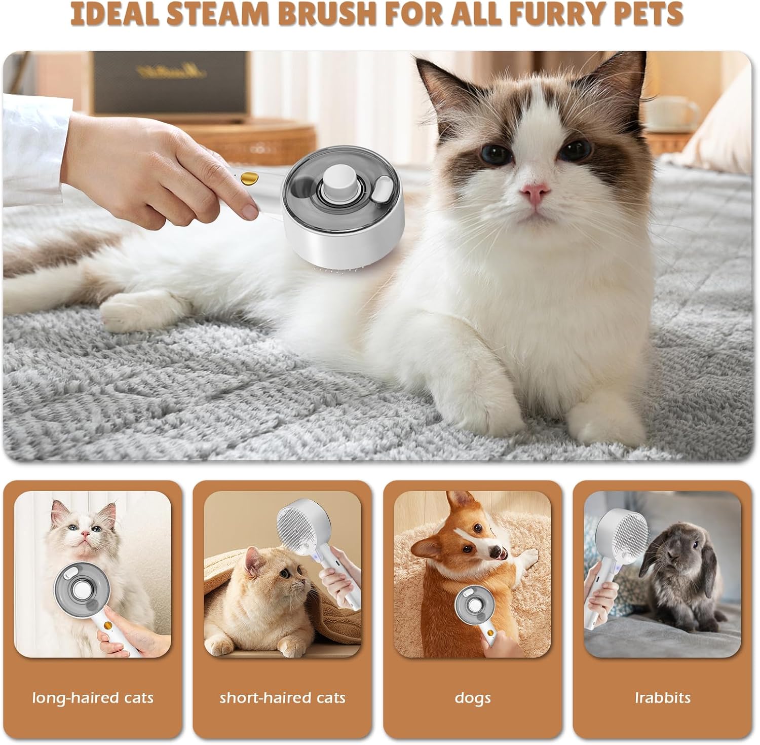 Spritz Defur Comb For Cats 2024 Cat Steam Brush | PetNestUK