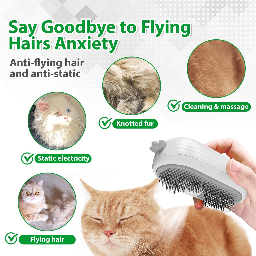 Cat Steam Brush with Release Button, | PetNestUK